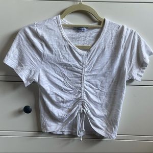 White ribbed crop top